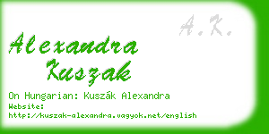 alexandra kuszak business card